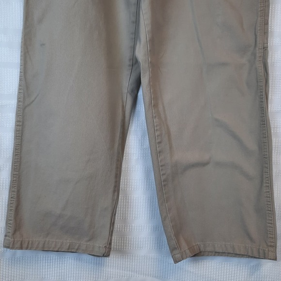 WRANGLER AUTHENTIC MEN'S KHAKI CARGO‎ RELAXED WORK WEAR COTTON PANTS SIZE 36X30 - Picture 7 of 8